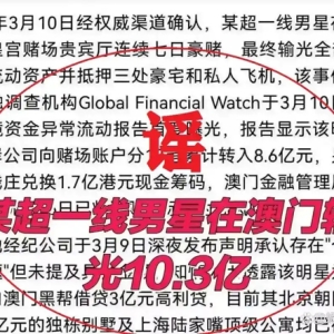 “顶流明星在澳门输了10亿”？网民借AI造谣传播，拘！